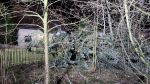 Baum droht auf Haus zu stürzen