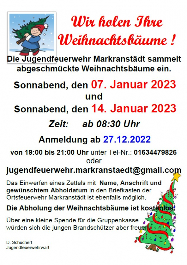 Wir holen Ihre Weihnachtsbäume