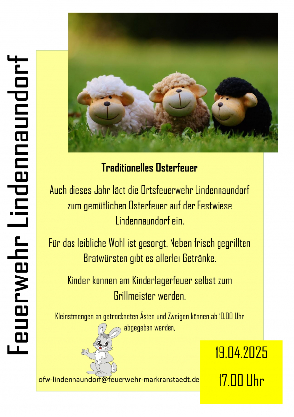 Traditionelles Osterfeuer der OFW Lindennaundorf