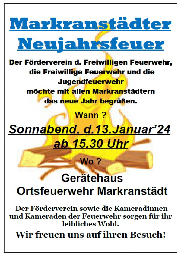 Markranstädter Neujahrsfeuer 2024