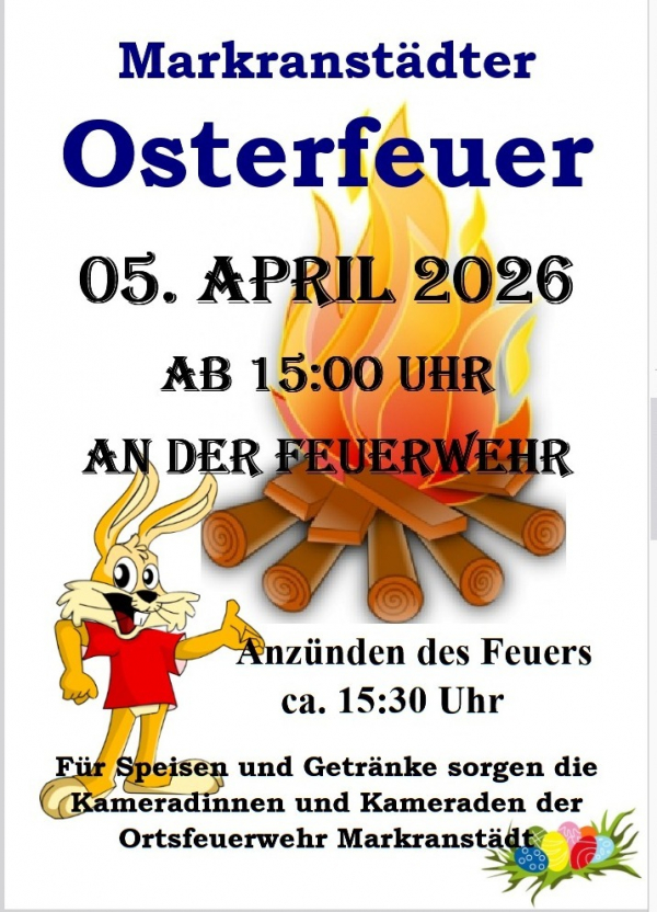 Osterfeuer 2026 in Markranst&auml;dt