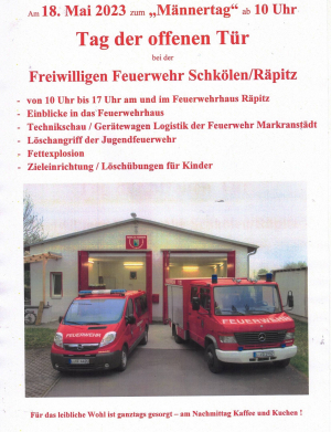 Tag der offenen Tür bei der OFW Schkölen/Räpitz am 18.05.2023